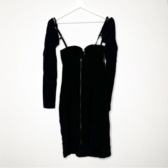 Alexander Wang Black Long Sleeve Dress with Sheer Detail, US2 - Picture 6 of 10